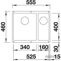 Blanco Subline 340/160-U (левая, алюметаллик) Image #2