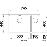Blanco Andano 500/180-U (правая, без клапана-автомата) Image #3