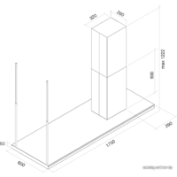 Falmec Lumen Design Island 175 800 м3/ч (нержавеющая сталь, правая) Image #5