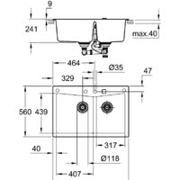 Grohe K700 90-C 83.8/55.9 2.0 31657AT0 (серый гранит) Image #2