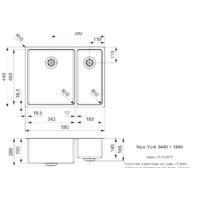 Reginox New York 34X40+18X40 (L) (левая) Image #2