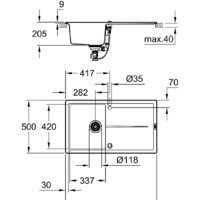 Grohe K400 50-C 86/50 1.0 31640AP0 (черный гранит) Image #3
