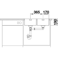 Blanco Andano 340/340-IF/A 525248 (с клапаном-автоматом, сатин) Image #6