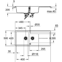 Grohe K400 80-C 116/50 1.5 31643AP0 (черный гранит) Image #2
