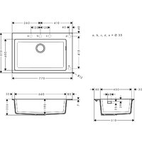 Hansgrohe S51 S510-F660 Zlewozmywak nablatowy 660 43313170 (черный графит) Image #3