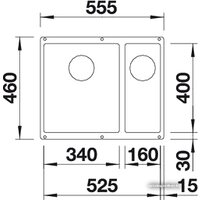 Blanco Subline 340/160-U (белый, правая) [520406] Image #2