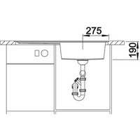Blanco Zenar XL 6 S-F 526066 (черный, правая, с клапаном-автоматом) Image #2