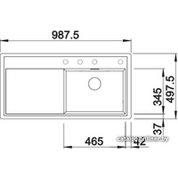 Blanco Zenar XL 6 S-F 526066 (черный, правая, с клапаном-автоматом) Image #4