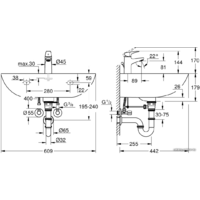 Grohe Bau 60 39644000 (со смесителем) Image #3