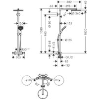 Hansgrohe Raindance Select S Showerpipe 240 1Jet 27633340 Image #2