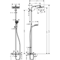 Hansgrohe Crometta E 240 1jet Showerpipe [27298000] Image #2